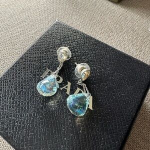 Swarovski Elegant Silver and Blue Drop Earrings